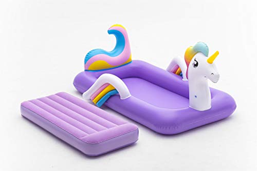 Bestway 67713 Cama Hinchable Infantil Unicornio, 196x104x84 cm