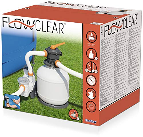 Bestway Flowclear - Filtro de arena (9,841 l/h, con temporizador y ChemConnect)