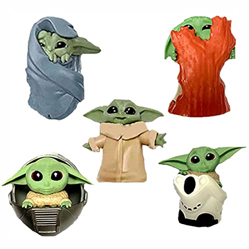 BESTZY Baby Yoda Toy 5 Figuras de Peluche para Bebé Baby Yoda Doll Figure Modelo de Acción para la Oficina o Los Niños