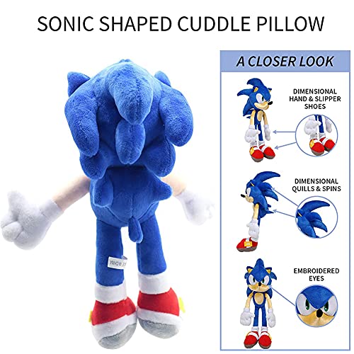 BESTZY Peluche de Sonic The Hedgehog, Sonic Muñeca De Peluche De Sonic De Peluche Muñeca De Peluche para Niño, Sonic Plush Doll Toy, Regalo para Niños (28cm)