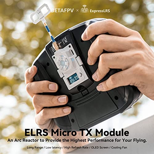 BETAFPV ELRS Micro TX Module with High Refresh Rate Long Range Low Latency OLED Screen Cooling Fan for FPV RC Radio Transmitter with Micro Module Bay like Frsky Taranis X9D TBS Mambo Futaba T16IZ-2.4G