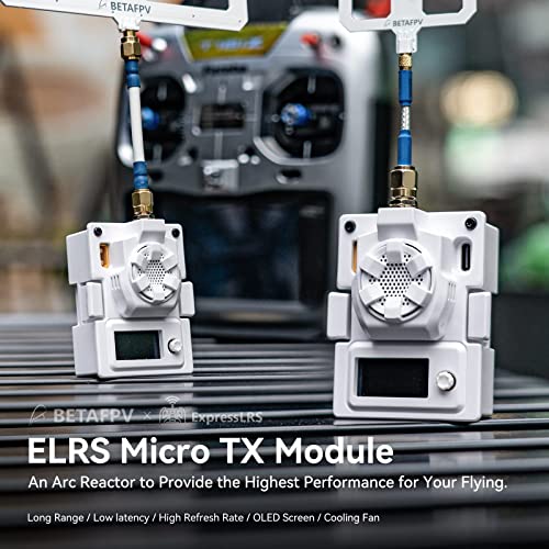 BETAFPV ELRS Micro TX Module with High Refresh Rate Long Range Low Latency OLED Screen Cooling Fan for FPV RC Radio Transmitter with Micro Module Bay like Frsky Taranis X9D TBS Mambo Futaba T16IZ-2.4G