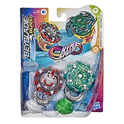 BEYBLADE Burst Rise Hypersphere Paquete doble escudo Kerbeus K5 y Behemoth Cyclops C5 – 2 juguetes de combate de giro derecho, a partir de 8 años