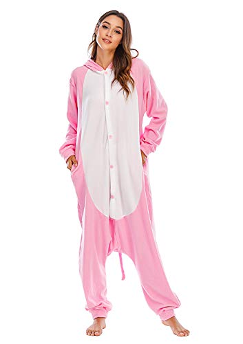 BGOKTA Disfraces de Cosplay para Adultos Pijamas de Animales One Piece Cerdo, S