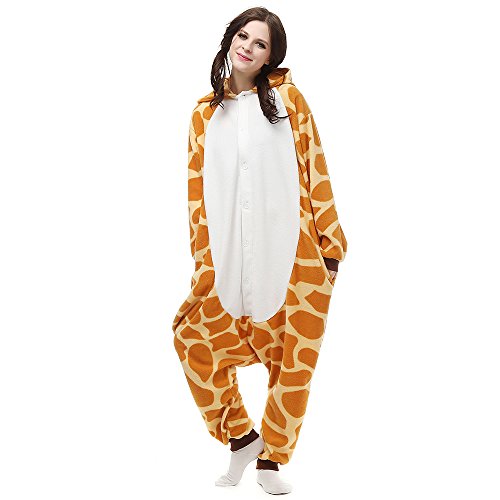 BGOKTA Disfraces de Cosplay para Adultos Pijamas de Animales One Piece Jirafa, M