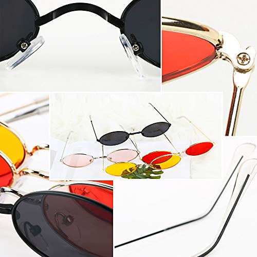 BHGT 4 Pares Gafas Ovaladas Vintage Pequeñas Gafas Divertidas Disfraz Fiesta Carnaval Photocall para Mujer Hombre