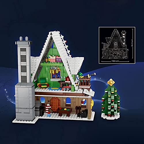 BIANGEY Casa De Elfos Navideños Y Modelo De Papá Noel para Ensamblar Juguetes De Bloques De Construcción, Compatibles con Lego, 1495 Piezas