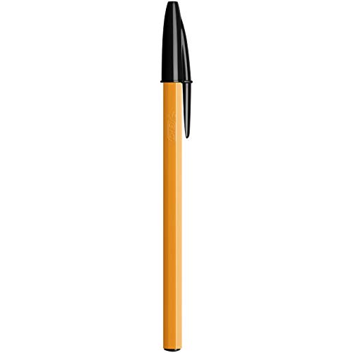 BIC 8099231 - Paquete de 20 bolígrafos de tinta negra, naranja