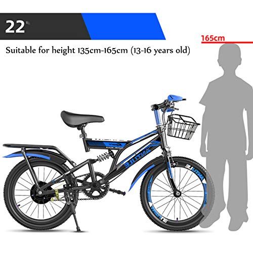 Bicicleta De Montaña Con Absorción De Impactos De Una Sola Velocidad Para Niños De 6 A 16 Años, Ruedas De 18 20 22 Pulgadas, Bicicletas Para Niñas, Niños, Estudiantes De Estilo Libre, Jóvenes,22"