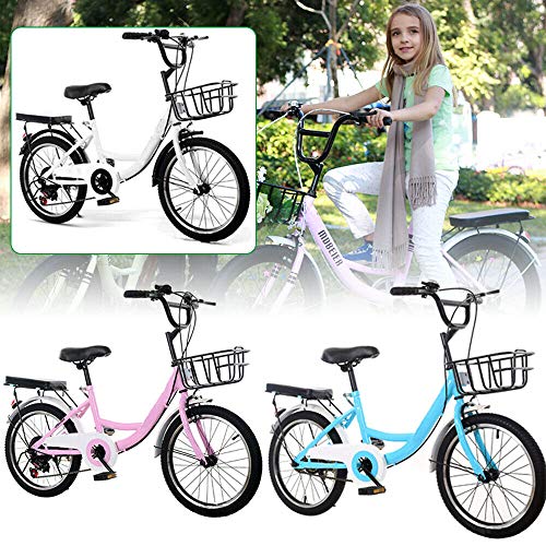 Bicicleta infantil para niños de 20 pulgadas, bicicleta juvenil, para niñas, color rosa