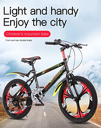 Bicicleta Para Niños Moda 7 Velocidades 18/20/22/24 Pulgadas, Bicicletas Campo Traviesa Velocidad Variable Para Niños, Niñas Y Adolescentes, Marco De Acero Al Carbono Y Ruedas Integradas,03,22"