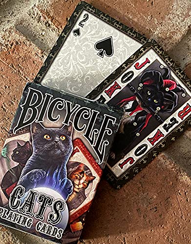 Bicycle Cats Baraja de Cartas para coleccionistas, Magos y cardistry de diseñadas por Lisa Parker, Color Negro (10025395)