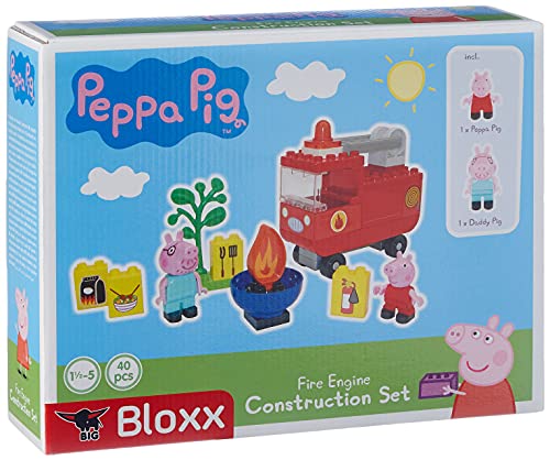 Big-Bloxx - Coche de Bomberos Peppa Pig (40 Piezas, para niños a Partir de 18 Meses)