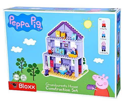 BIG Spielwarenfabrik 800057153 Pig Grandparents House-Construction, Big-Bloxx Set Compuesto por Peppa, Abuelo y Edificio, 86 Piezas, para niños a Partir de 18 Meses