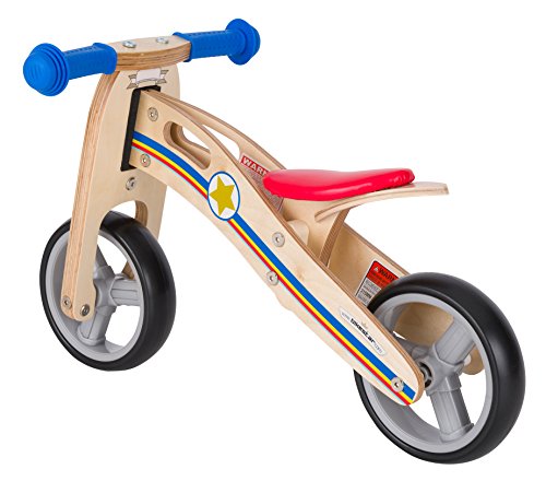 BIKESTAR 2 in 1 Bicicleta sin Pedales Madera para niños y niñas Bici Ajustable 7 Pulgadas | Bicicleta y Triciclo Mini a Partir de 1-1,5 años | 7" Edición Sport Azul