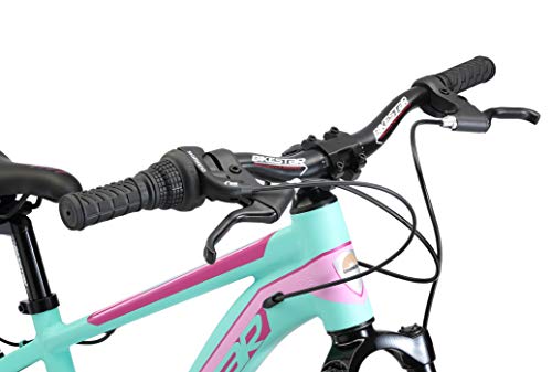 BIKESTAR Bicicleta de montaña Juvenil de Aluminio 20 Pulgadas de 6 a 9 años | Bici niños Cambio Shimano de 7 velocidades, Freno de Disco, Horquilla de suspensión | Menta