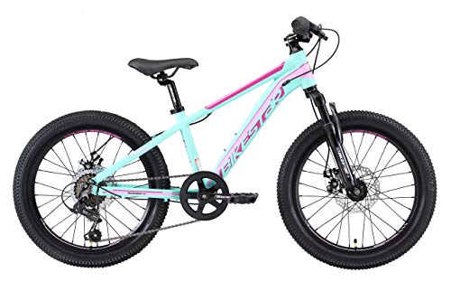 BIKESTAR Bicicleta de montaña Juvenil de Aluminio 20 Pulgadas de 6 a 9 años | Bici niños Cambio Shimano de 7 velocidades, Freno de Disco, Horquilla de suspensión | Menta