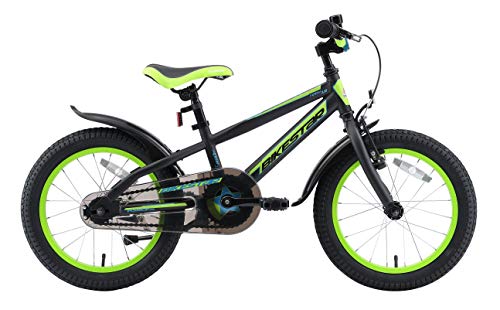 BIKESTAR Bicicleta Infantil para niños y niñas a Partir de 4 años | Bici de montaña 16 Pulgadas con Frenos | 16" Edición Mountainbike Negro