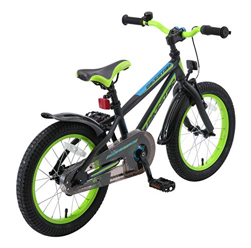 BIKESTAR Bicicleta Infantil para niños y niñas a Partir de 4 años | Bici de montaña 16 Pulgadas con Frenos | 16" Edición Mountainbike Negro