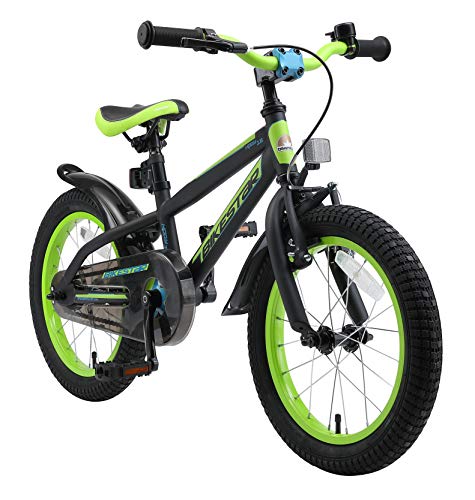 BIKESTAR Bicicleta Infantil para niños y niñas a Partir de 4 años | Bici de montaña 16 Pulgadas con Frenos | 16" Edición Mountainbike Negro