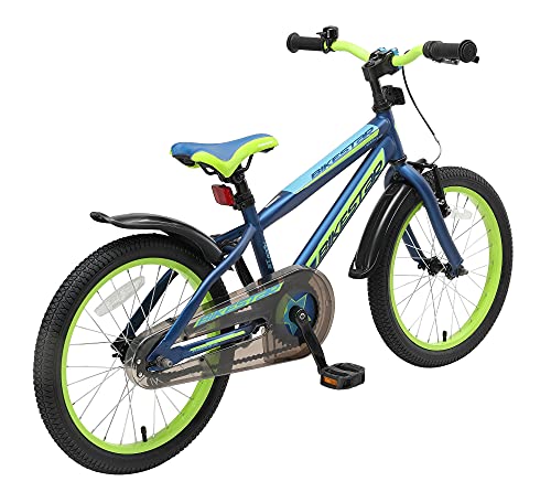 BIKESTAR Bicicleta Infantil para niños y niñas a Partir de 5 años | Bici de montaña 18 Pulgadas con Frenos | 18" Edición Mountainbike Azul Verde