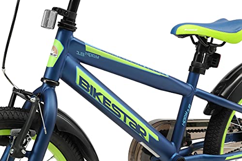 BIKESTAR Bicicleta Infantil para niños y niñas a Partir de 5 años | Bici de montaña 18 Pulgadas con Frenos | 18" Edición Mountainbike Azul Verde