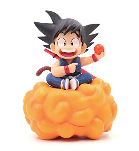 BIOAOUA PVC Figura De Colección Personaje De Anime PVC Pop Personaje Popular Personaje De Goku Salto Mortal Nube Sentado Niñez Pequeña Muñeca De Goku Decoración Modelo-Rojo