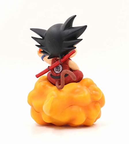 BIOAOUA PVC Figura De Colección Personaje De Anime PVC Pop Personaje Popular Personaje De Goku Salto Mortal Nube Sentado Niñez Pequeña Muñeca De Goku Decoración Modelo-Rojo