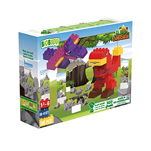 BIOBUDDI Dinosaurs-T-Rex Bloques de construcción, Multicolor (BB0187)