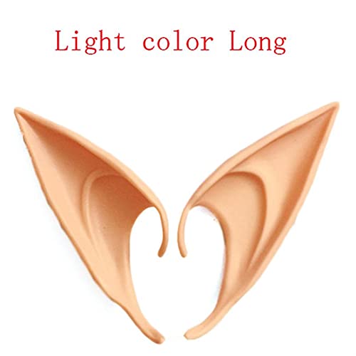 BJKKM Elfie uszy 3PAIR EARES Elf Ears HALLOWEX Látex Alto Simulación Soft inofensivo Falso Orejas Props Behy Angel Dress Up Cosplay Fiesta de Navidad Miękki i wygodny ( Color : 12CM Light )