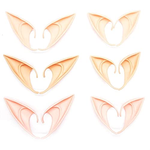 BJKKM Elfie uszy 3PAIR EARES Elf Ears HALLOWEX Látex Alto Simulación Soft inofensivo Falso Orejas Props Behy Angel Dress Up Cosplay Fiesta de Navidad Miękki i wygodny ( Color : 12CM Light )