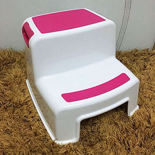 BJL Taburete Step Taburete de plástico para niños pequeños Taburetes de pie para taburetes de baño para niños pequeños Escalera de taburetes de 2 Pasos para niños para Entrenamiento con Orinal OYO