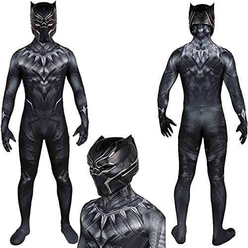 Black Panther Papel Playing Disfraz Halloween Cosplay Medias Muestre El Rendimiento De La Etapa Onesies Lycra Spandex Siamese Ropa con Casco,Bodysuit-Adult M(160~165cm)