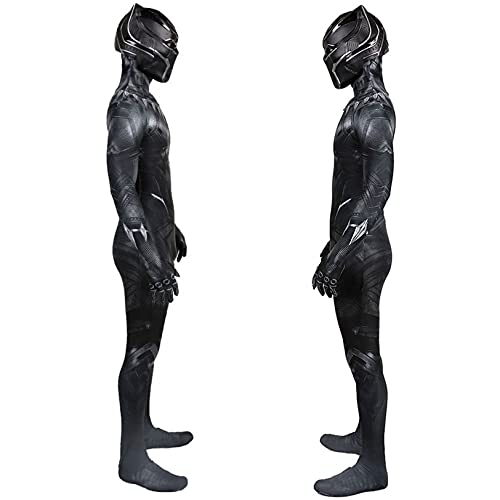 Black Panther Papel Playing Disfraz Halloween Cosplay Medias Muestre El Rendimiento De La Etapa Onesies Lycra Spandex Siamese Ropa con Casco,Bodysuit-Adult M(160~165cm)