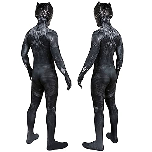 Black Panther Papel Playing Disfraz Halloween Cosplay Medias Muestre El Rendimiento De La Etapa Onesies Lycra Spandex Siamese Ropa con Casco,Bodysuit-Adult M(160~165cm)