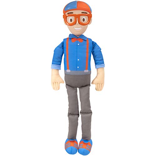 Blippi BLP0019 Muñeca de Felpa Flexible, 40,6 cm de Alto con SFX-Squeeze The Belly to Hear Clásicos Eslogan Eslogan Divertidos, Juguetes educativos para bebés, niños pequeños y niños pequeños