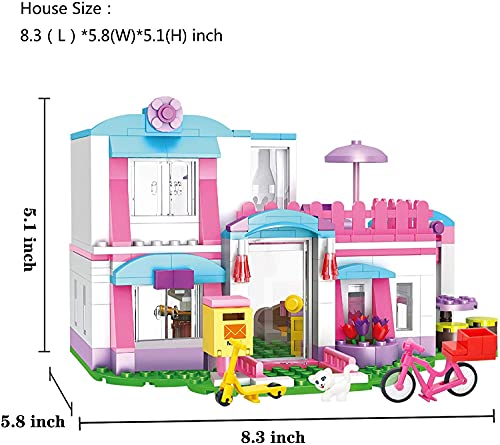 Bloques de construcción de casas Juguetes de construcción de villas de playa Juguetes educativos Juguetes de Navidad Regalos de cumpleaños para niños de 6 años en adelante, 319 piezas