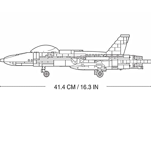 Bloques de construcción para avión F/A-18E de combate F-18, incluye minifigura piloto de piloto, 682 bloques de construcción