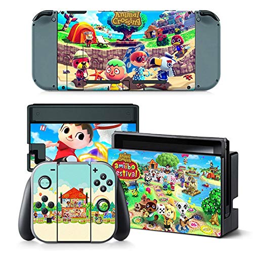 BLOUR Vinilo Adhesivo de Piel Animal Crossing para Nintendo Switch Pegatina Piel NS Consola y Controladores Joy-con Pegatinas de nuevos horizontes