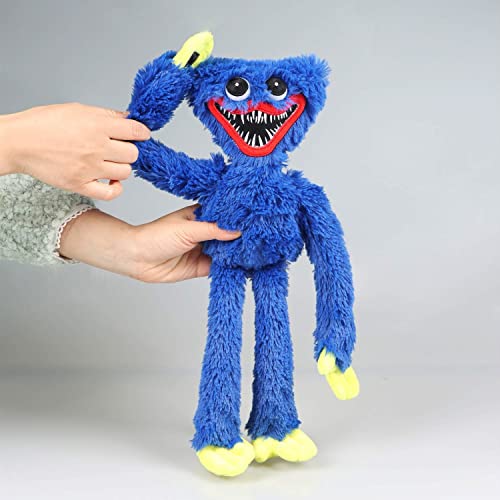 Blue Huggy Wuggy Plush, Poppy Playtime Character Plushies Toy, Soft Stuffed Horror Game Surrounding Doll, Lindos y divertidos muñecos de peluche de Navidad, para niños y fanáticos Juguetes de regalo