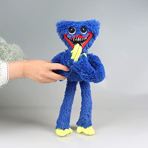 Blue Huggy Wuggy Plush, Poppy Playtime Character Plushies Toy, Soft Stuffed Horror Game Surrounding Doll, Lindos y divertidos muñecos de peluche de Navidad, para niños y fanáticos Juguetes de regalo