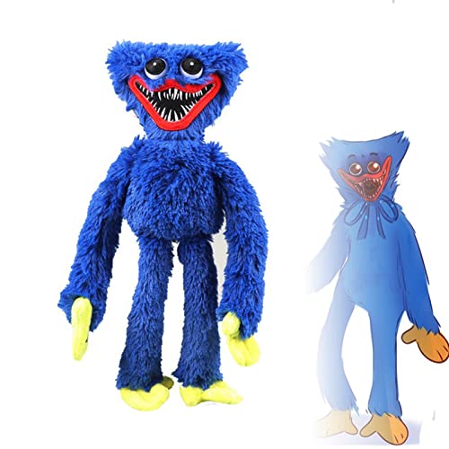 Blue Huggy Wuggy Plush, Poppy Playtime Character Plushies Toy, Soft Stuffed Horror Game Surrounding Doll, Lindos y divertidos muñecos de peluche de Navidad, para niños y fanáticos Juguetes de regalo