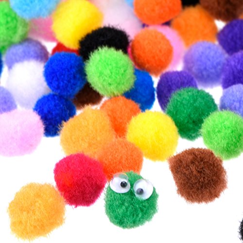 Blulu Pompones para Bricolaje de Artesanía y Material de Afición, 500 Piezas,1,2 cm/0,5 Pulgada, Colores Variados