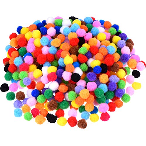 Blulu Pompones para Bricolaje de Artesanía y Material de Afición, 500 Piezas,1,2 cm/0,5 Pulgada, Colores Variados