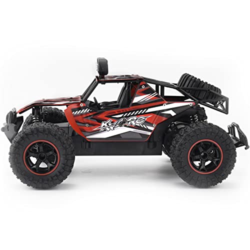 BMSARE Coche Teledirigido, 1:16 Coche RC con Luces LED, 2,4 GHz Alta Velocidad 20km/h Todo Terreno Vehículo Juguete Monstruo Vehículo Off Road Crawler con 2 Baterías Recargables para Niños y Adultos