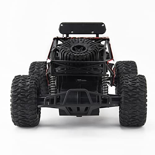 BMSARE Coche Teledirigido, 1:16 Coche RC con Luces LED, 2,4 GHz Alta Velocidad 20km/h Todo Terreno Vehículo Juguete Monstruo Vehículo Off Road Crawler con 2 Baterías Recargables para Niños y Adultos