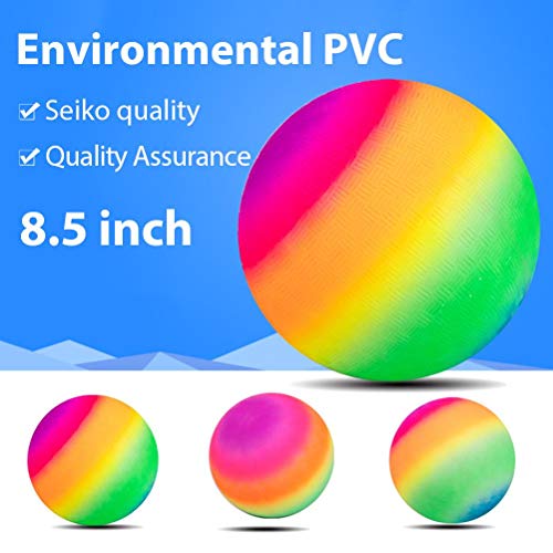 Bolas de patio de recreo Rainbow 20.5 cm suave PVC para niños y adultos, bolas de kickball, Dodgeball fuera de juego juguetes Dodge Ball para patio trasero, parque y playa