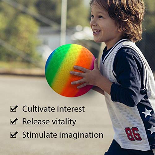 Bolas de patio de recreo Rainbow 20.5 cm suave PVC para niños y adultos, bolas de kickball, Dodgeball fuera de juego juguetes Dodge Ball para patio trasero, parque y playa