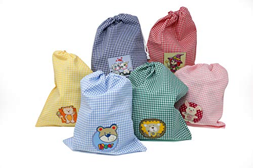 Bolsa merienda reutilizable con estampado infantil lavable. Bolsa de tela para alimentos, ideal comida almuerzo colegio niños. Porta-almuerzo ecológico para bocadillos, fruta, galletas