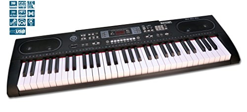 Bontempi 16 6125 61-Full tamaño Clave Teclado con Patas/Adaptador y conexión USB